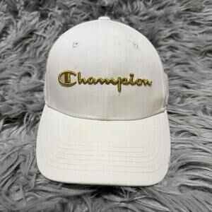 Champion Cream Gold Embroidered Dad Hat Adjustable Strapback Baseball Cap